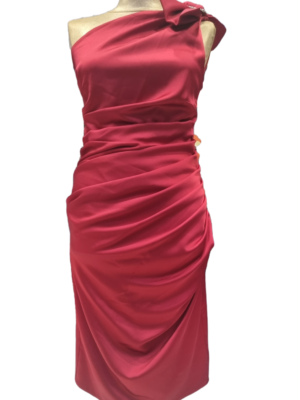 Crvena haljina bez rukava mašna veličina 38